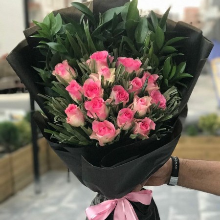 pembe rodos gül buketi